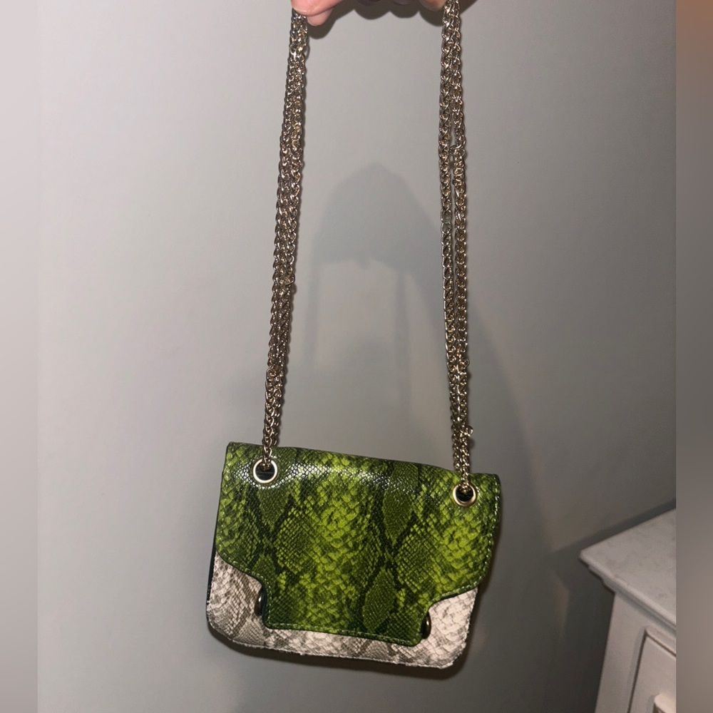 Snakeskin chain bag